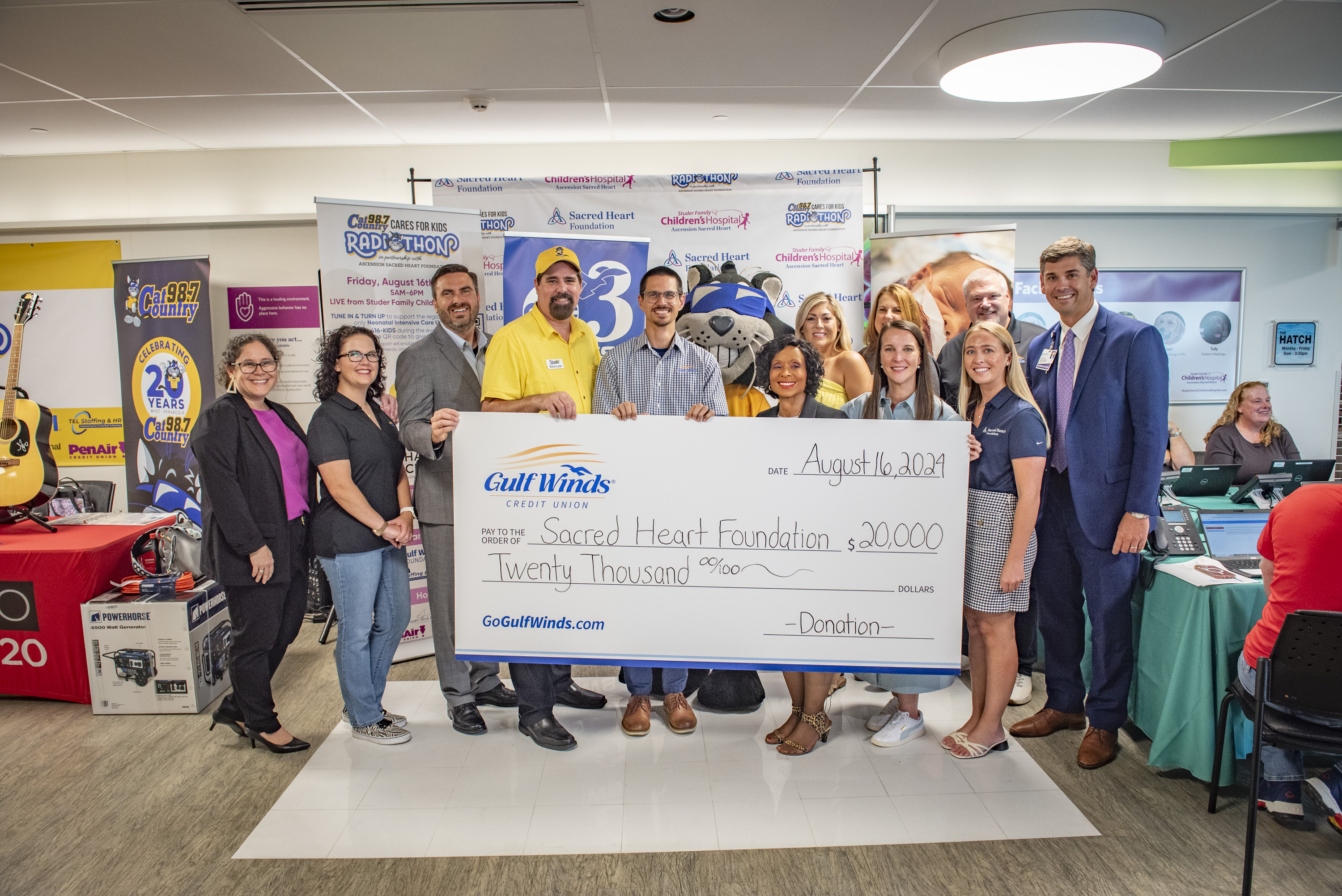 Gulf Winds donates $20,000 to Sacred Heart Foundation